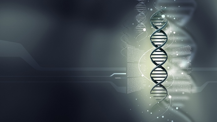Abstract DNA strands with digital elements