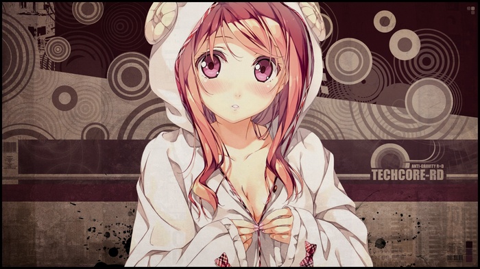 Anime girl in a sheep hoodie