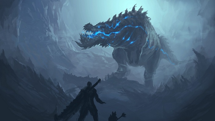 Deviljho from Monster Hunter in a cave