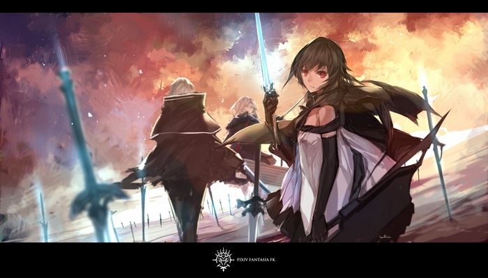 Pixiv Fantasia Original Characters with Swords