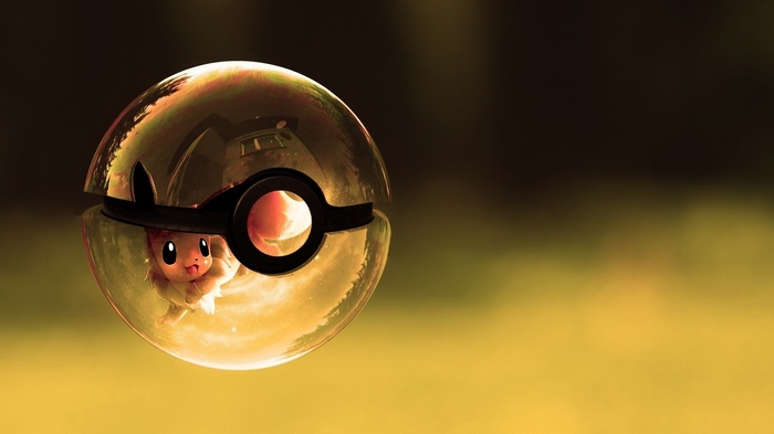 Eevee inside a Poké Ball