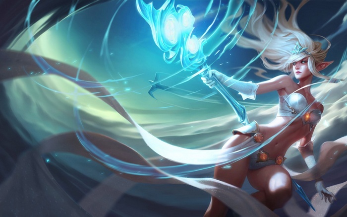 Janna from League of Legends with a magical staff