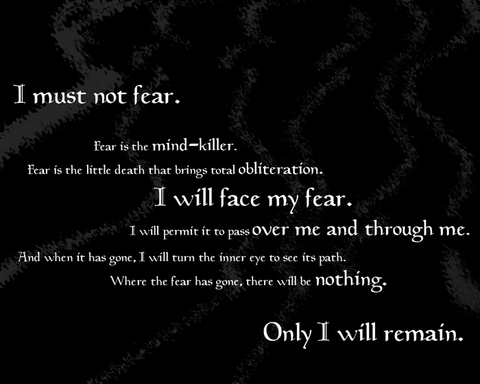 Dune Litany Against Fear Motivational Quote