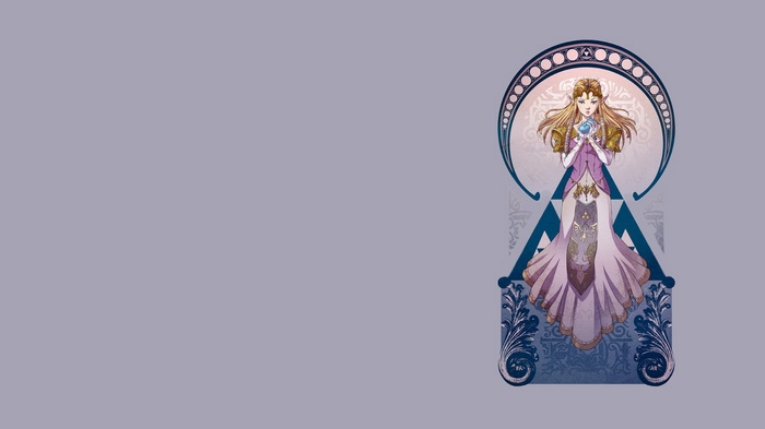 Princess Zelda holding a blue gem with Triforce symbol