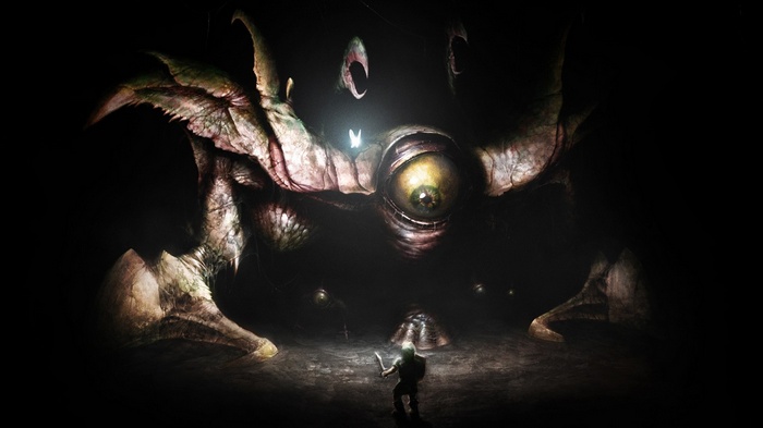 Link faces a giant monster with one eye
