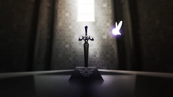 The Legend of Zelda Master Sword in a Temple