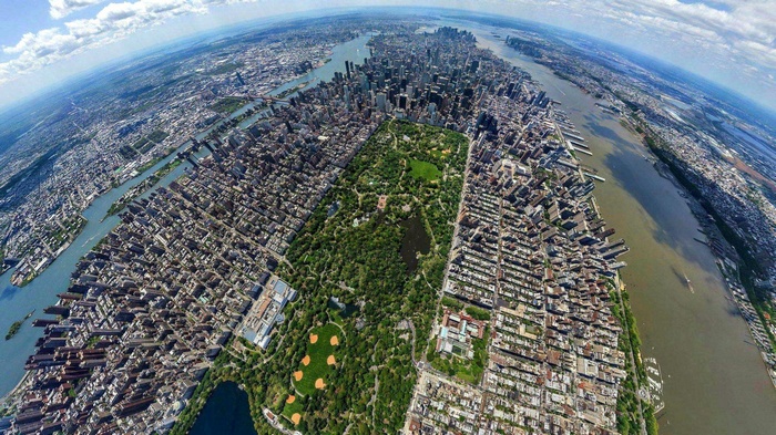 Aerial view of New York City and Central Park