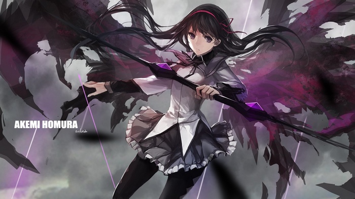 Akemi Homura with Wings and Bow