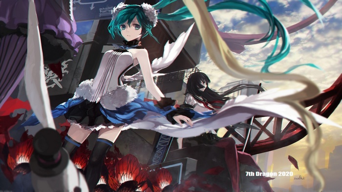 Hatsune Miku and another girl from 7th Dragon 2020
