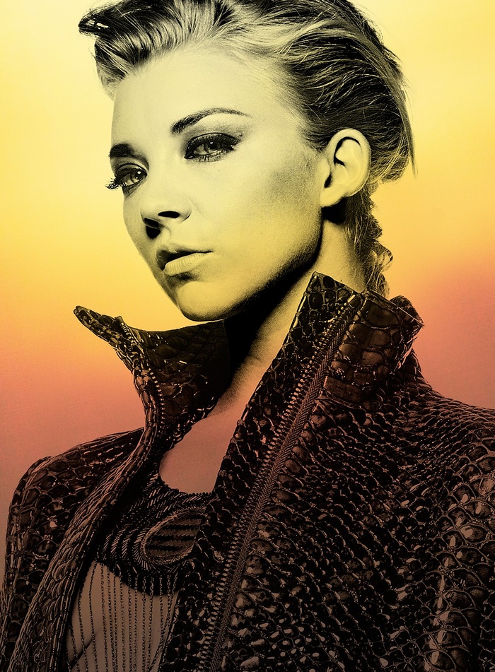 Natalie Dormer in a textured jacket