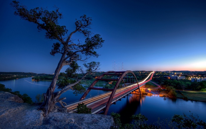 Pennybacker Bridge over the Colorado River at Dusk, Austin, Texas