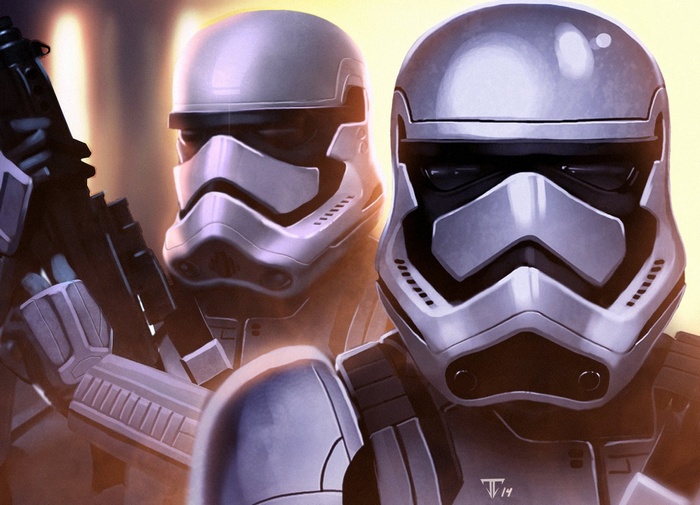 Artwork of two stormtroopers from Star Wars: The Force Awakens