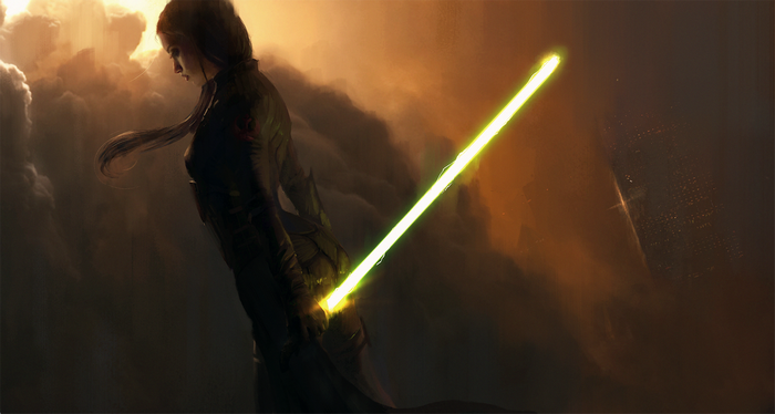 Star Wars: The Force Awakens green lightsaber