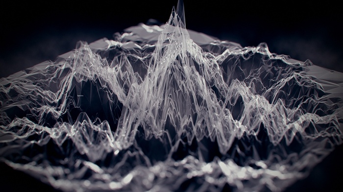 Abstract digital mountain range with sharp peaks