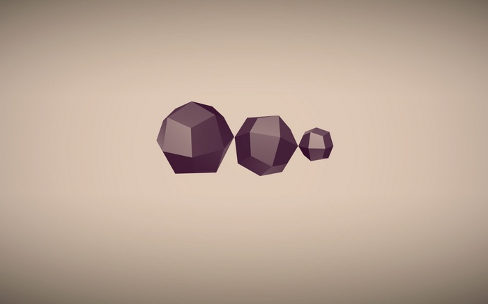 Three geometric shapes on a plain background