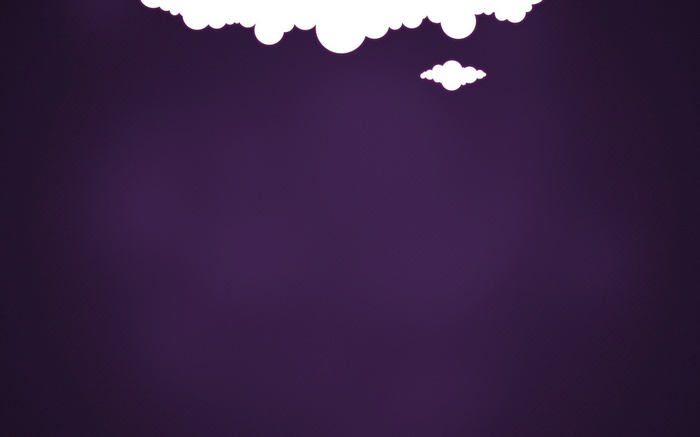 Minimalist purple background with white clouds
