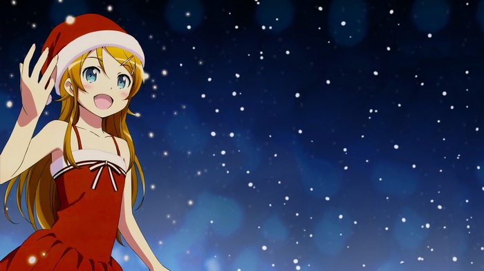Kousaka Kirino in a Santa Costume with Snowflakes