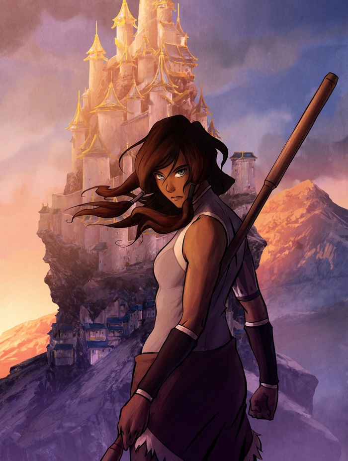 The Legend of Korra with a castle in the background