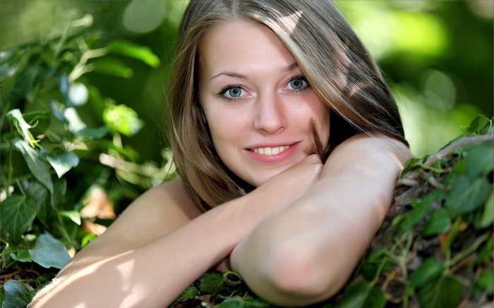 Tamara, blonde, smiling, blue eyes, face, women, MPL Studios
