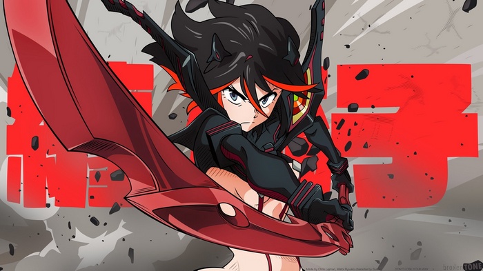 Matoi Ryuuko from Kill la Kill with a giant sword