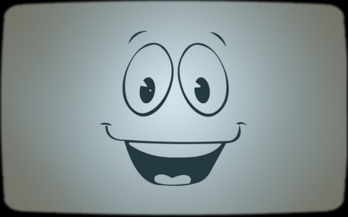 Vault Boy face on a retro screen