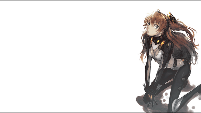 Asuka Langley Soryu in a black and white plugsuit