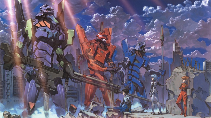 anime, Ayanami Rei, EVA Unit 00, Asuka Langley Soryu, EVA Unit 01, Ikari Shinji, Neon Genesis Evangelion, EVA Unit 02