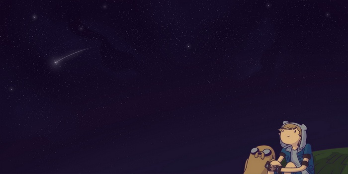 Adventure Time Finn and Jake stargazing
