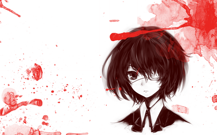 Misaki Mei from Another with blood splatters