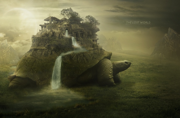 The Lost World: A Giant Turtle Island with Waterfalls