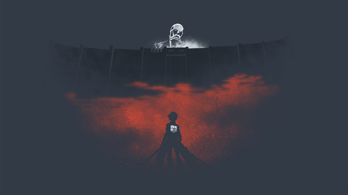 Attack on Titan Colossal Titan and Eren Yeager