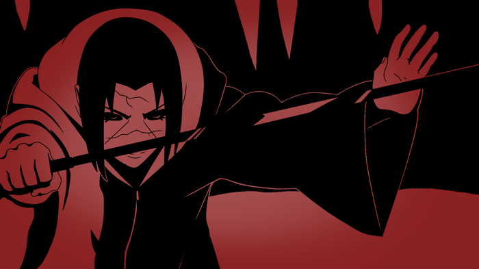 Uchiha Itachi from Naruto Shippuuden holding a sword