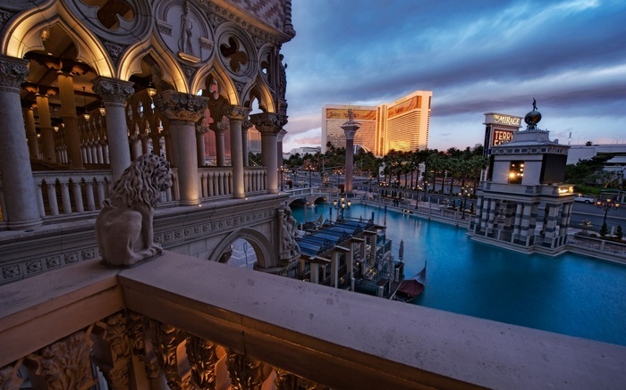 The Venetian Las Vegas cityscape with canals and gondolas