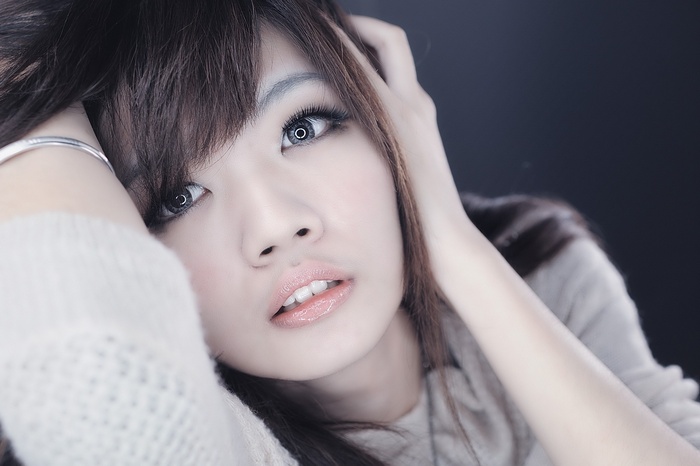 face, photo manipulation, brunette, Asian, women