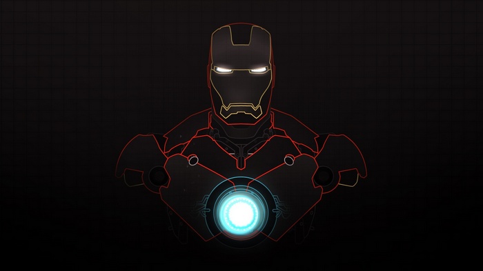 Iron Man chest piece with glowing arc reactor