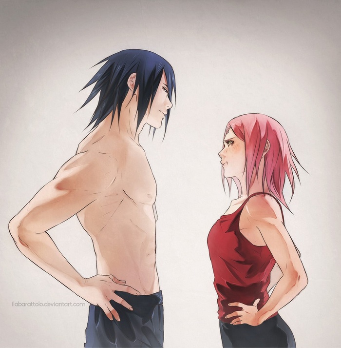 Sasuke and Sakura from Naruto Shippuden fan art