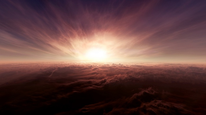 Sunrise over a sea of clouds