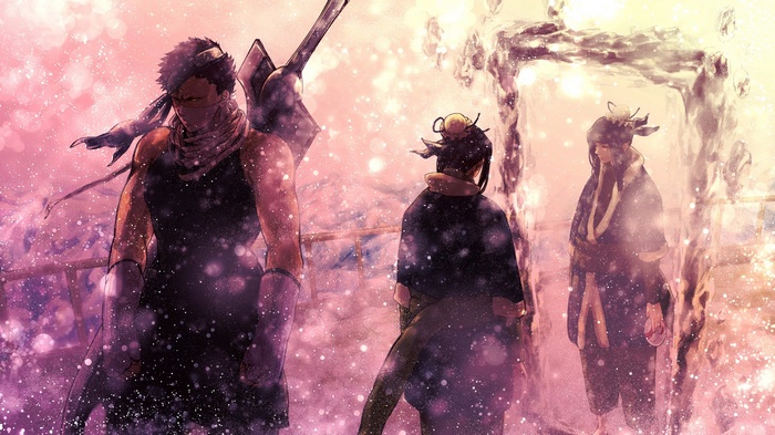 Momochi Zabuza and Haku in a snowy landscape