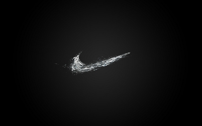 Nike logo made of water splash