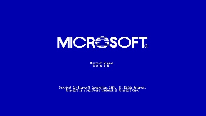 Microsoft Windows Version 1.01 Splash Screen