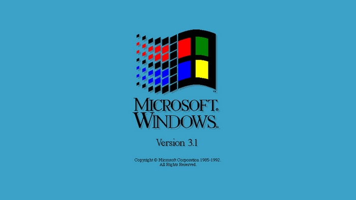 blue background, pixels, Microsoft Windows, company, minimalism, Microsoft, logo, operating systems, window, vintage, simple background, 1985