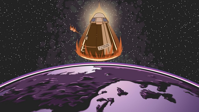 humor, space art, space, Kerbal Space Program, Earth
