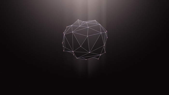 Abstract low poly digital art object