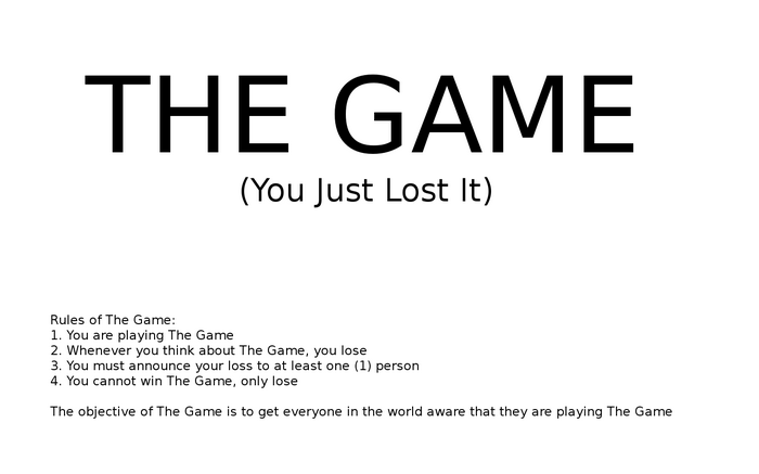 The Game (You Just Lost It) Rules