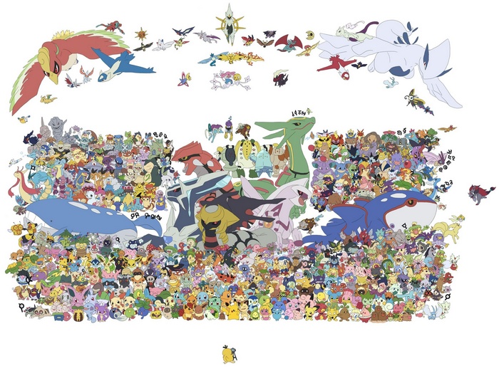 A large collection of Pokémon characters