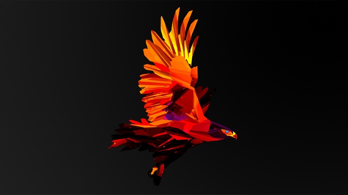 Low Poly Eagle in Flight - Digital Art by Justin Maller