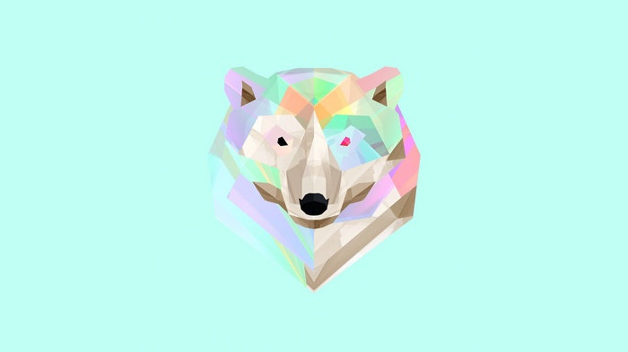 Geometric Polar Bear Digital Art by Justin Maller