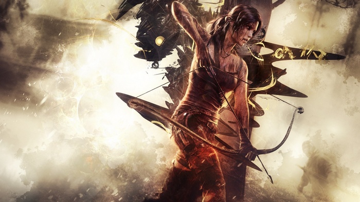 Lara Croft with bow and arrow