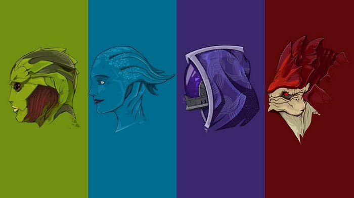 Mass Effect Characters: Krogan, Asari, Quarian, Turian