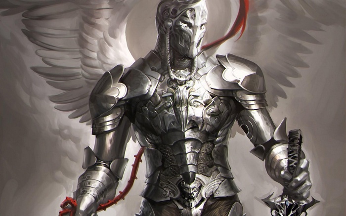 Polish hussar, robot, fantasy art